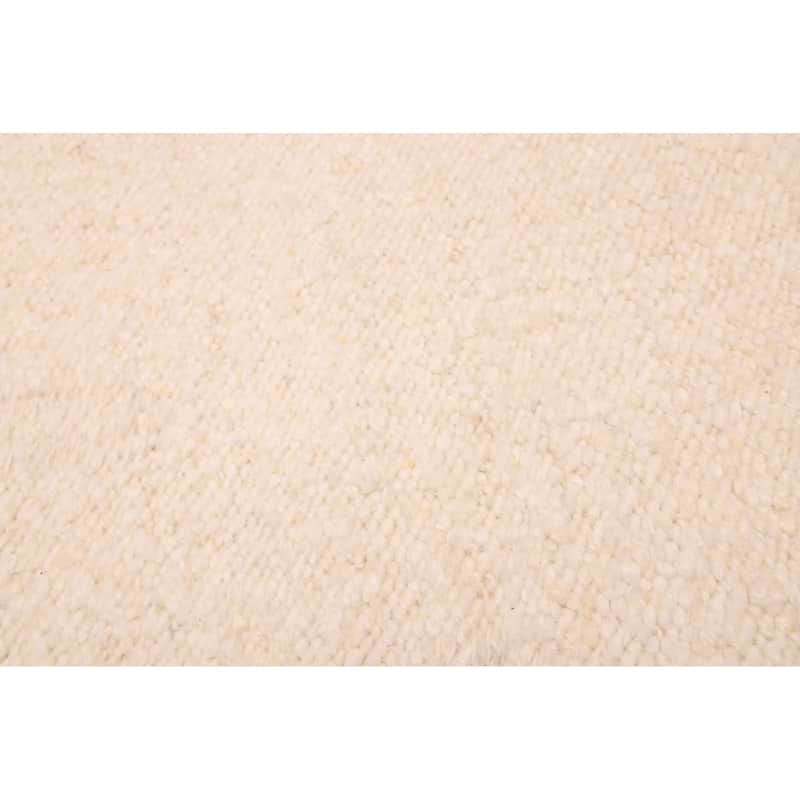 ECARPETGALLERY Hand Woven Looma Cream Wool Rug - 8'9 x 11'9