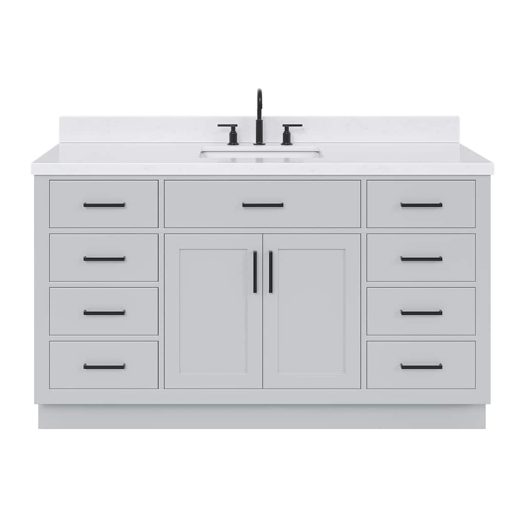 Ariel T060SCQRVO Hepburn 60" Free Standing Single Basin Vanity Set