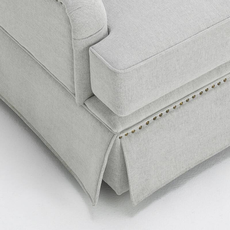 Modern Chenille Swivel Armchair and Storage Ottoman