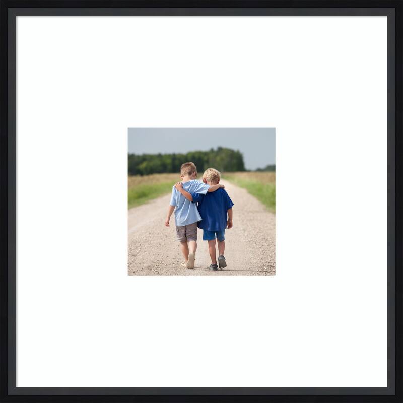 Lucie Black Framed Picture Frame, Photo Frame - 20x20 Matted White 8x8 - Lucie Black