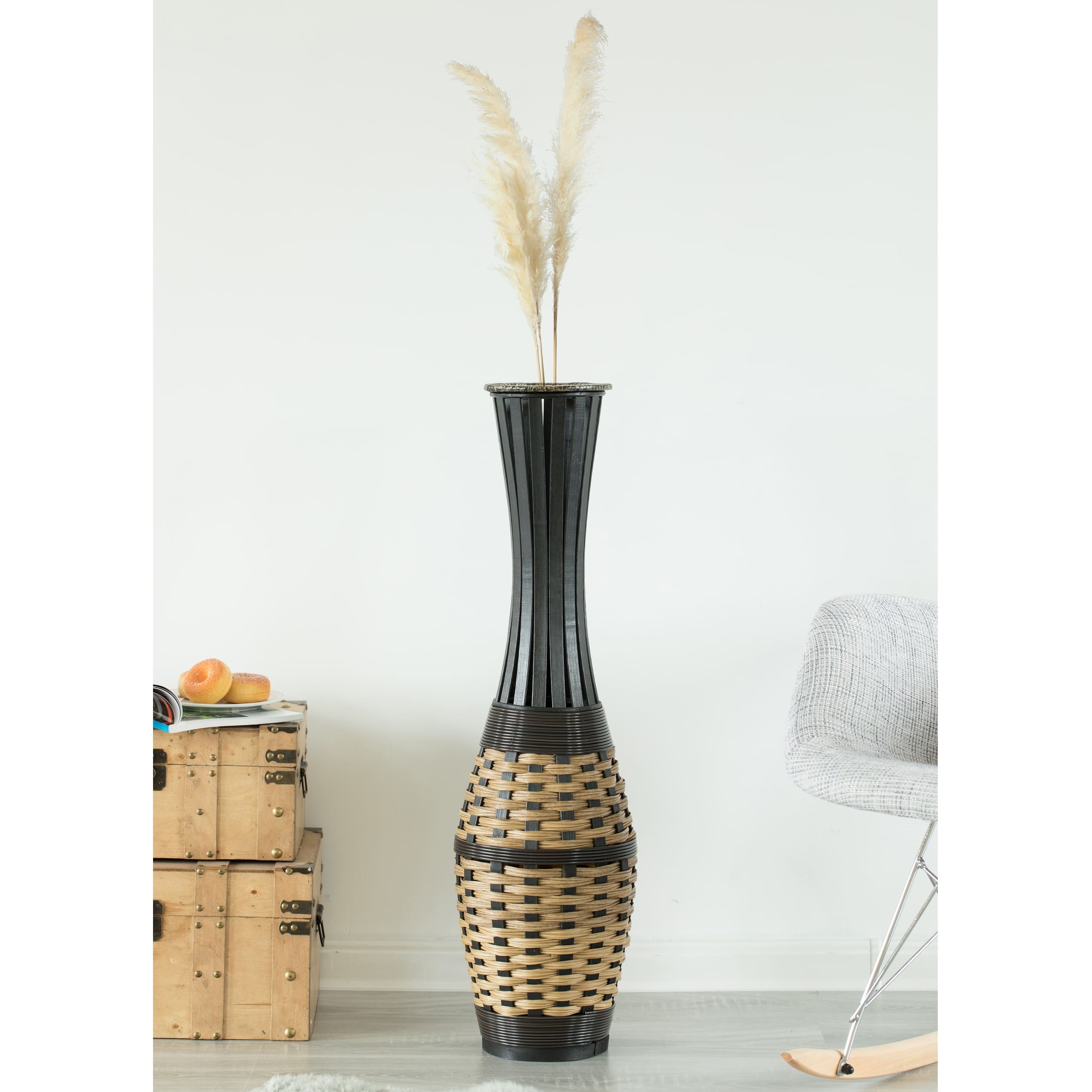 Antique Brown 34-inch-tall Trumpet Style Floor Vase - Versatile ...