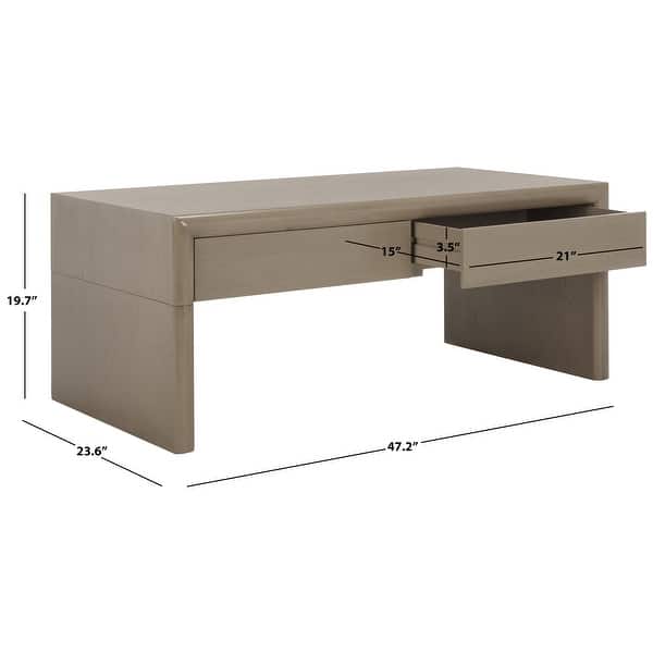 dimension image slide 2 of 4, SAFAVIEH Home Collection Rune Coffee Table W/ Drawers - 47" L x 24" D x 20" H