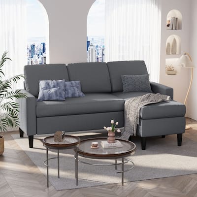 Futzca 74" Convertible Sectional Sofa Couch, Small L-Shaped Sofa