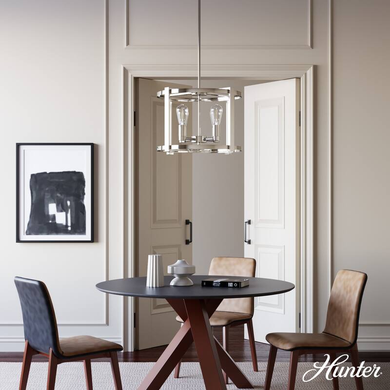 Hunter Astwood 18" 4-Light Chandelier, Caged, Kitchen Island, Dining Room, Entry - Transitional, Art-Deco, Contemporary