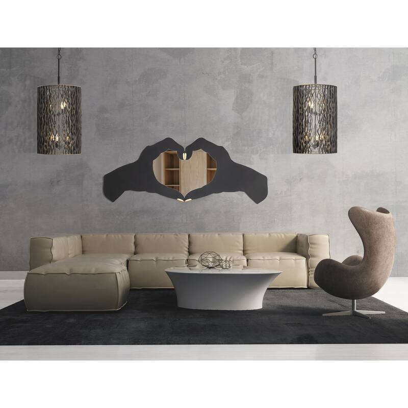 Varaluz Estela 6-Light Pendant - Matte Black/French Gold