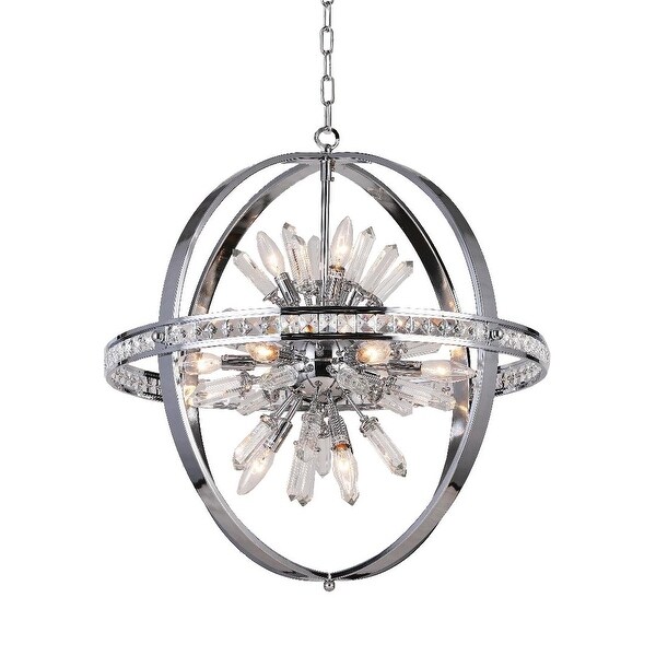 Shop Spherical Orb Chandelier Chrome 12 Lights H 24" W 24 ...