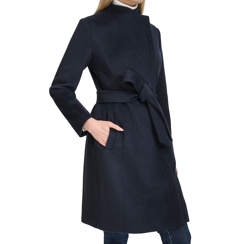 Cole Haan Double-Breasted Wool Blend Coat