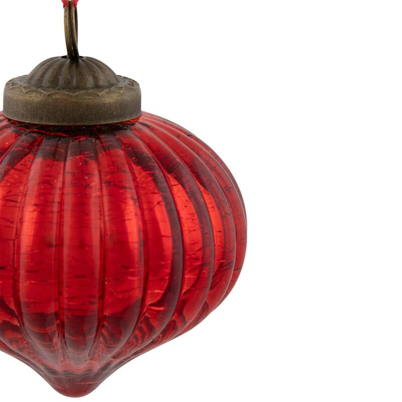 3" Crackle Glass Onion Christmas Ornament