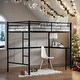 preview thumbnail 2 of 41, Twin Metal Loft Bed with Desk, Ladder and Guardrails, Loft Bed for Bedroom,Twin Size Multi-Functional Children's Loft Bed