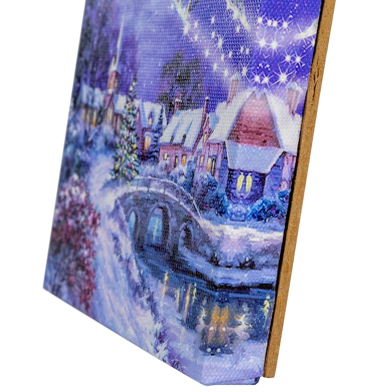 LED Fiber Optic Christmas Tree and Santa Sleigh Wall Art - 6"
