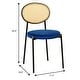 preview thumbnail 68 of 92, Leisuremod Euston Modern Velvet/Leather Dining Chair - Minimalist Wicker Back Accent Chair for Home Living Room & Kitchen
