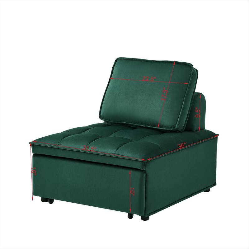 Convertible Sleeper Sofa Bed Modern Design - Green