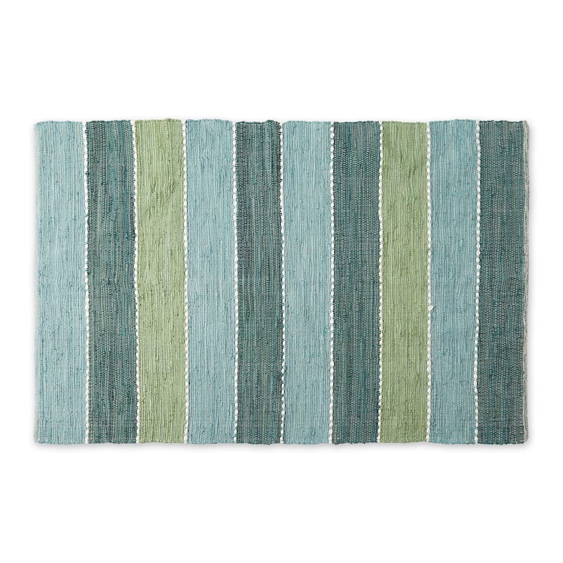 Hand-Loomed Paper Chindi Rug - Mint Green