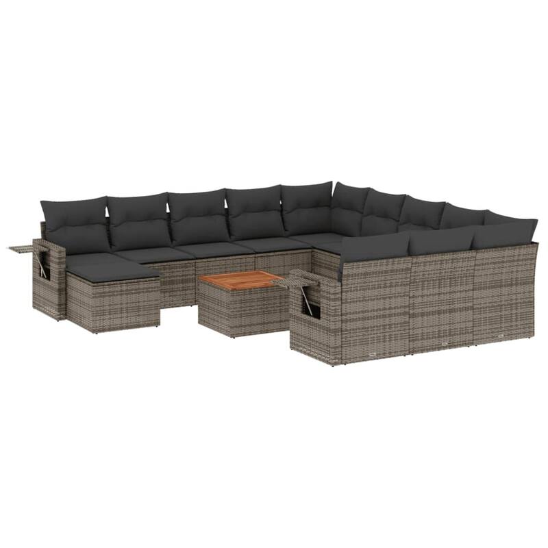 vidaXL Garden Sofa Set PE Rattan Large Adjustable Feet