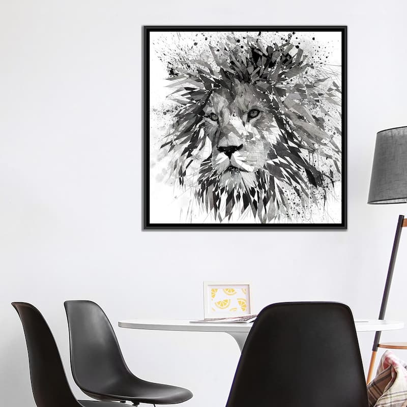 iCanvas "Lion Black And White" by Katia Skye Framed
