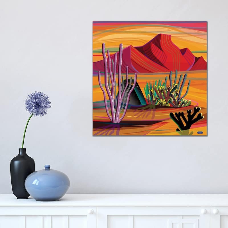 iCanvas "Cactus Garden" by Charles Harker Canvas Print - 18x18x1.5