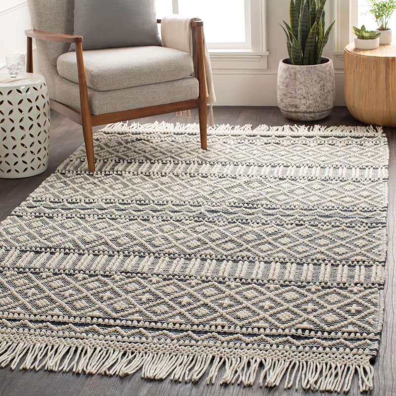 Livabliss Adamsen Handmade Modern Wool Area Rug - Charcoal - 5' x 7' 6"
