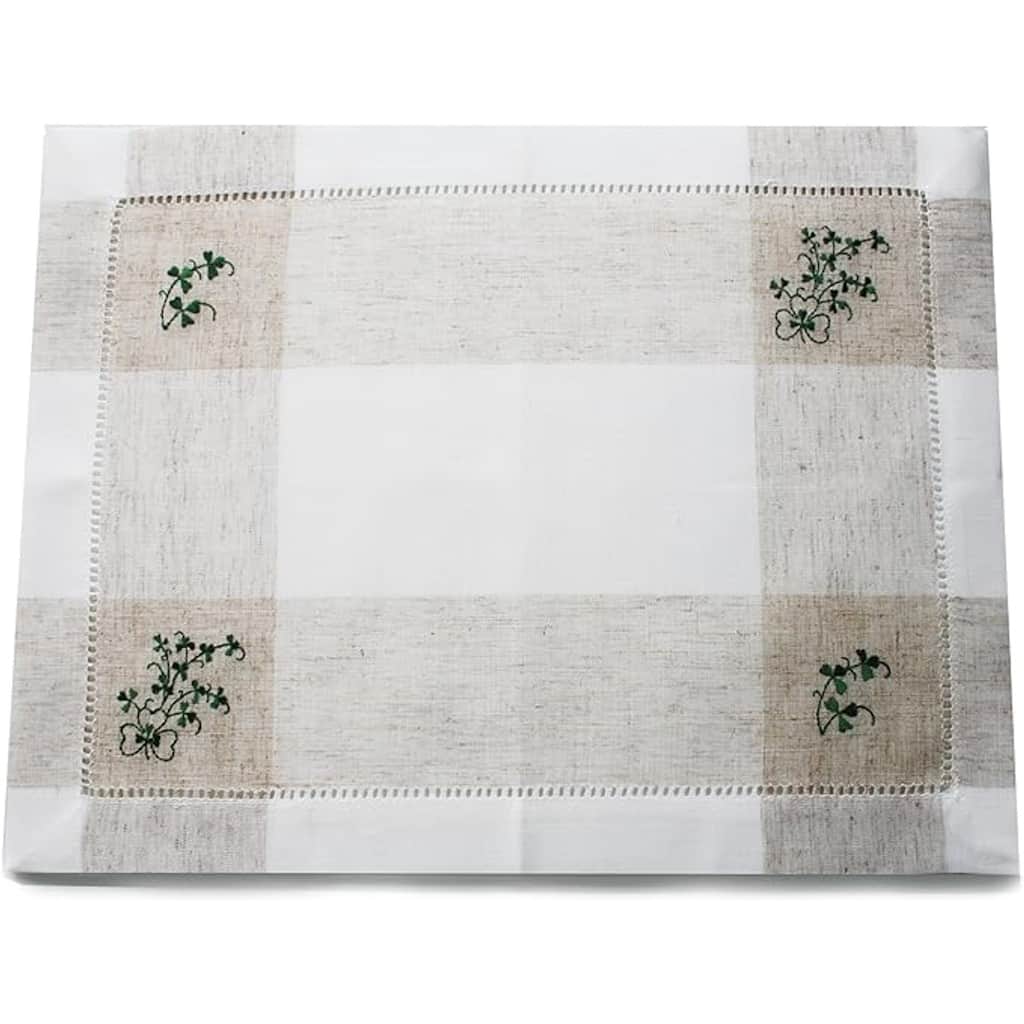14" x 20" Set of 2 Polyester Irish Shamrock Placemats for St. Patrick’s Day or Home Decor - 14”W x 20”L