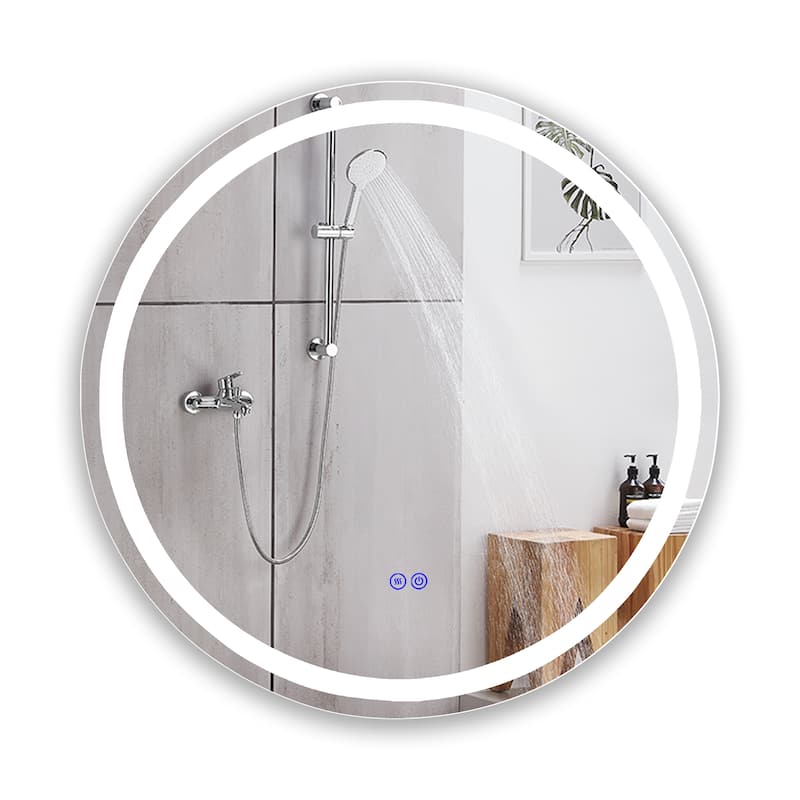 Frameless Wall Mounted LED Bathroom Mirror - Colorless