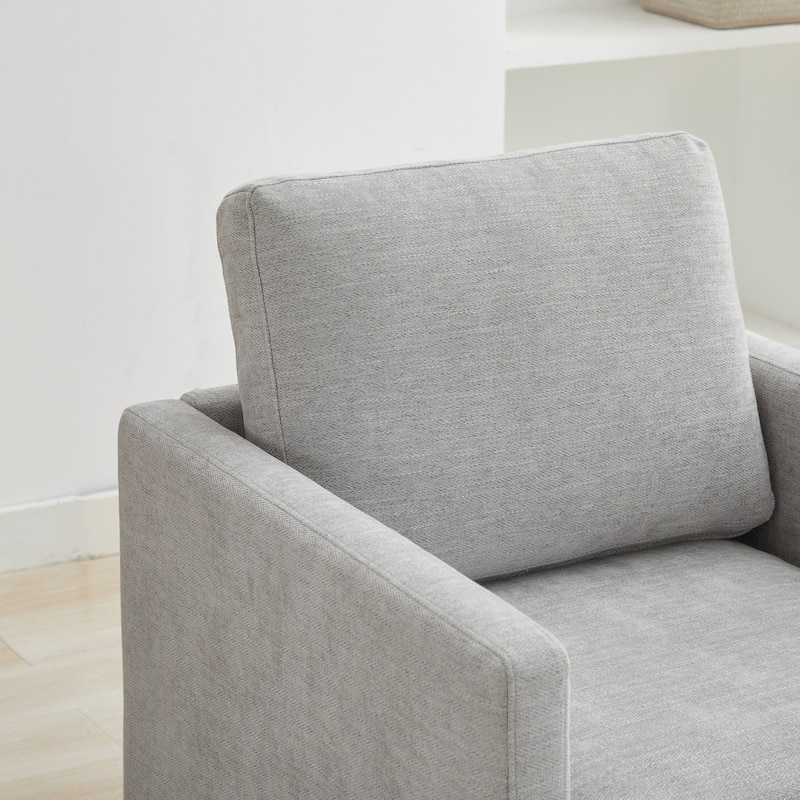 30.7"W Square Upholstered Swivel Accent Chair for Living Room