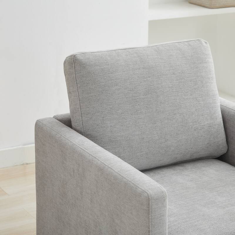 Chenille Swivel Accent Chair (Square Design)