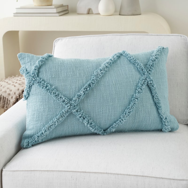 Mina Victory Distressed Diamond Boho Throw Pillow