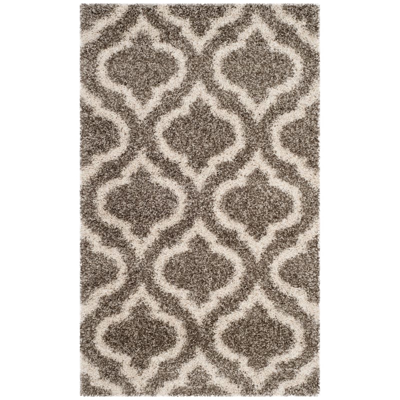 SAFAVIEH Hudson Shag Sheilah Moroccan 2-inch Thick Rug - 2' x 3' - Grey/Ivory
