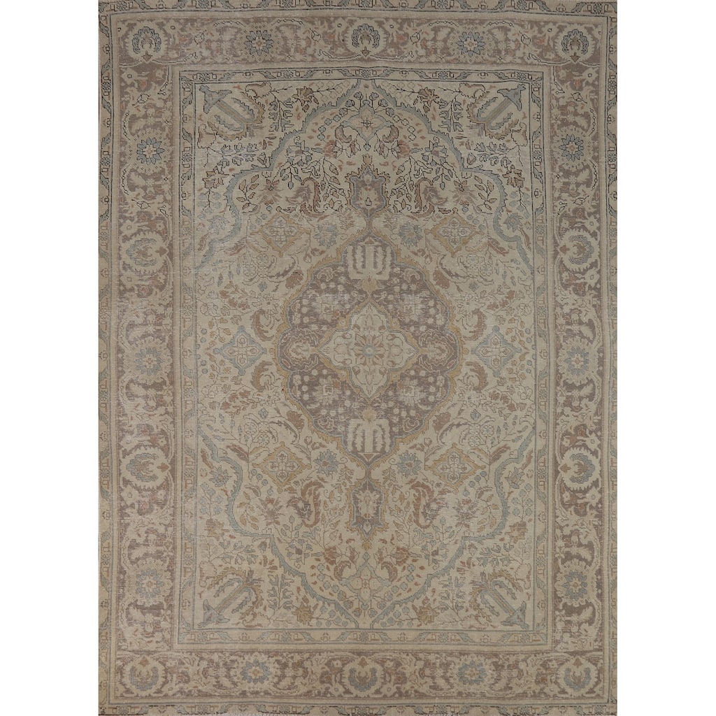 Tabriz Persian Area Rug Hand-Knotted Traditional Wool Carpet - 6'5"x 9'1"