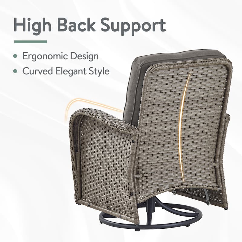 Pocassy Patio Swivel Rocker Chairs with Side Table