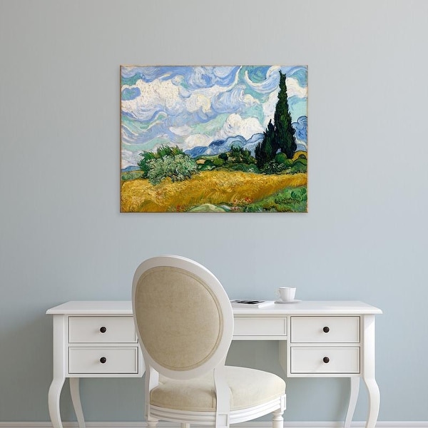 Easy Art Prints Vincent Van Gogh's 'Wheat Field with Cypresses' Premium Canvas Art