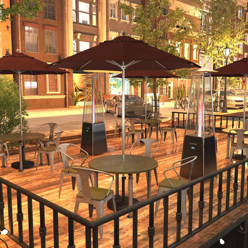California Umbrella 7.5' Rd. Aluminum Frame, Fiberglass Rib Market Umbrella, Push Open,Anodized Silver Finish, Olefin Fabric - Terrace Adobe