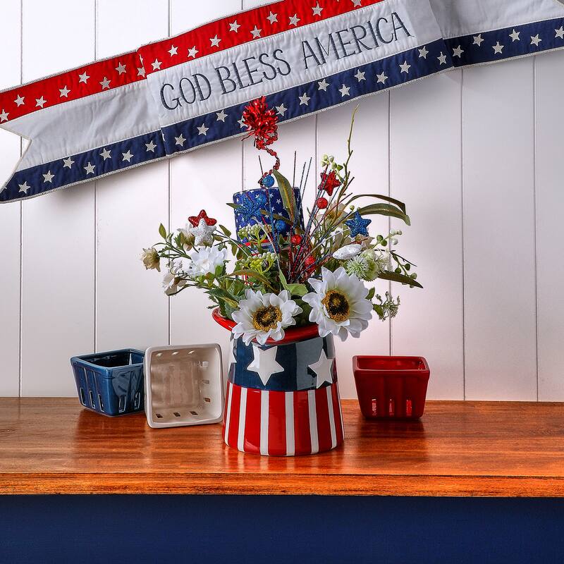 7" Ceramic American Spirit Hat Planter