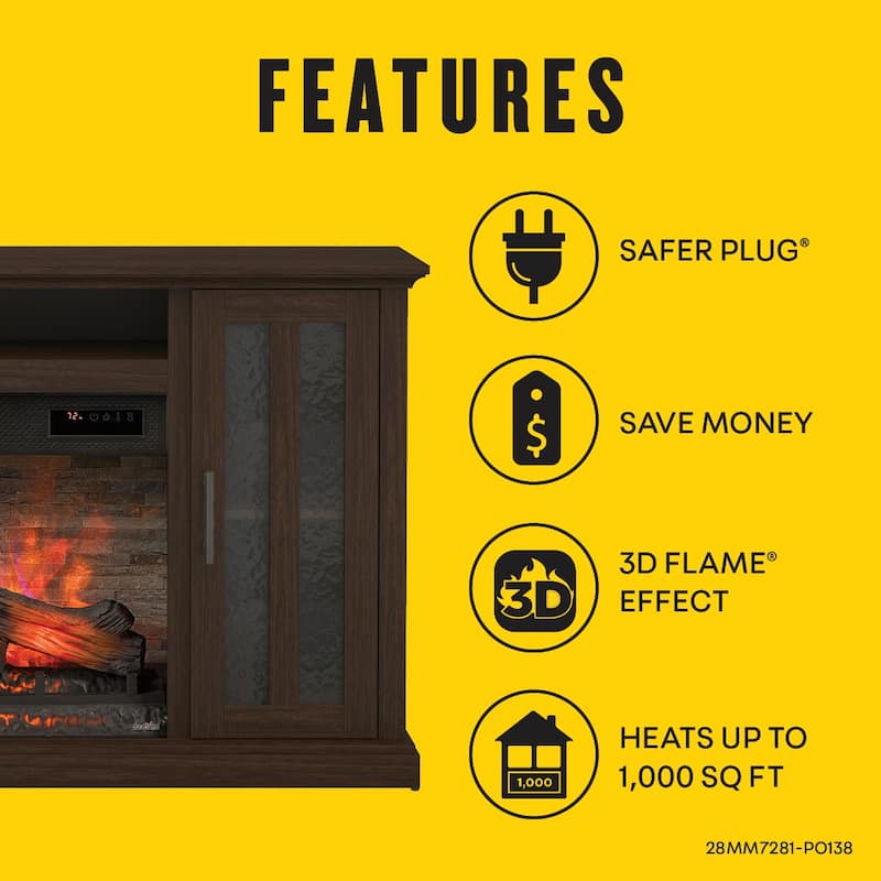 duraflame® Electric Fireplace TV Stand, Stromburg Oak