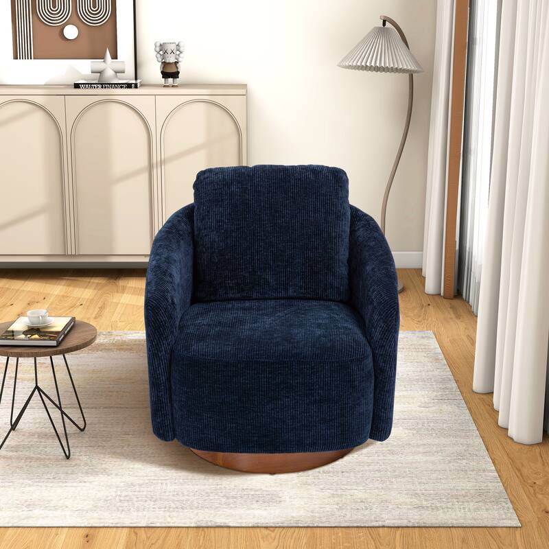Swivel Accent Barrel Chair and Comfy Round Accent Single Sofa Chair, 360 Degree Club Chair, Lounge Armchair for Living Room