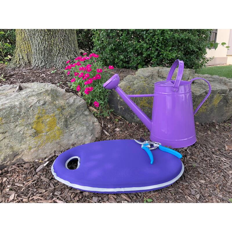 2.1 Gallon Traditional Metal Watering Can with 20"L x 12.25"W Memory Foam Kneeling Cushion