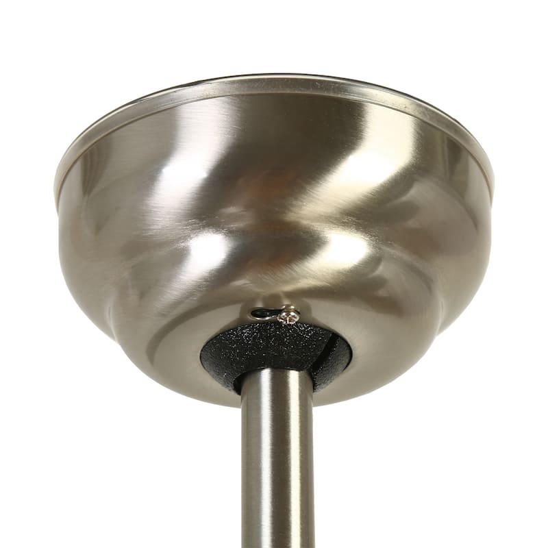 52" Modern Silver Indoor Flush Mount Ceiling Fan with Light - 52" Dia × 17.7" H