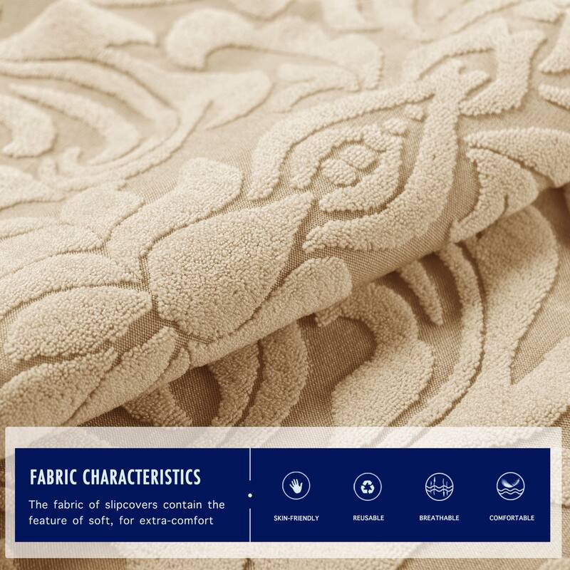 Subrtex 1 Piece Armchair Slipcover Jacquard Damask Spandex Furniture Protector