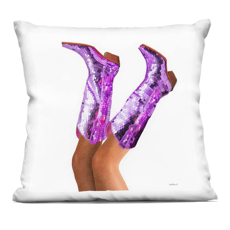 Stupell Purple Glam Cowgirl Boots Decorative Printed Throw Pillow Design by Amanda Greenwood - Accent - Polyester - Purple - Single