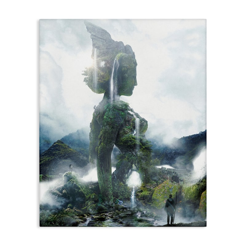 Stupell Mossy Nature Statue of Woman Canvas Wall Art Design By Barrett Biggers - 24 x 30