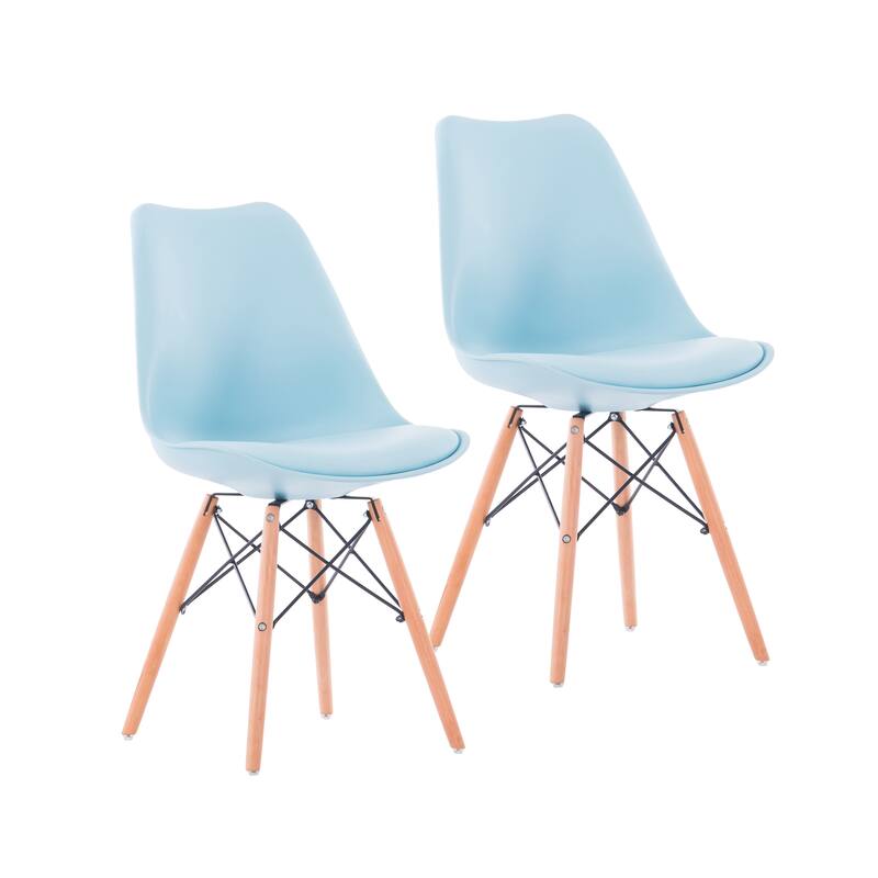 Porthos Home Mid-Century Modern Dining Chairs Set of 2 with Cushion - Blue