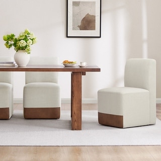 Spruce & Spring Charlotte Upholstered Dining Chairs with Casters Set of 2