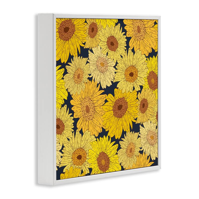 Stupell Charming Country Sunflowers Pattern Framed Giclee Art Design By Sazerelli Designs