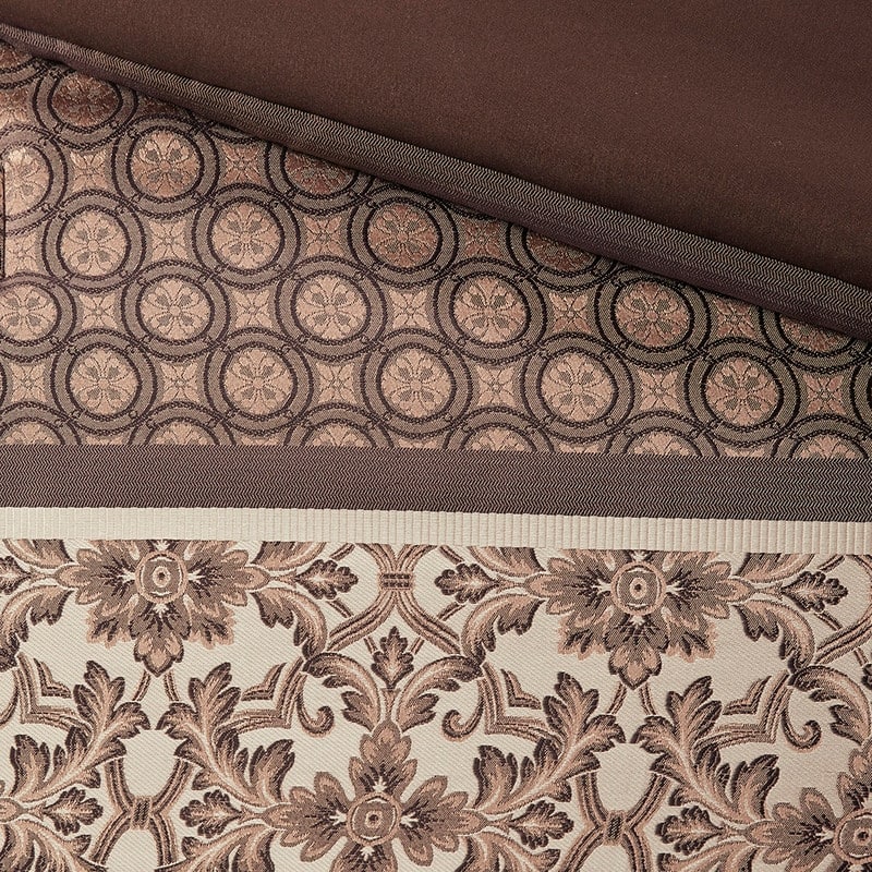 7-Piece Jacquard Comforter Set - Elegant Traditional Bedding Ensemble
