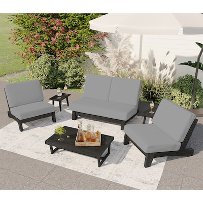 Outdoor Wood Sectional Furniture Patio Sofa Set