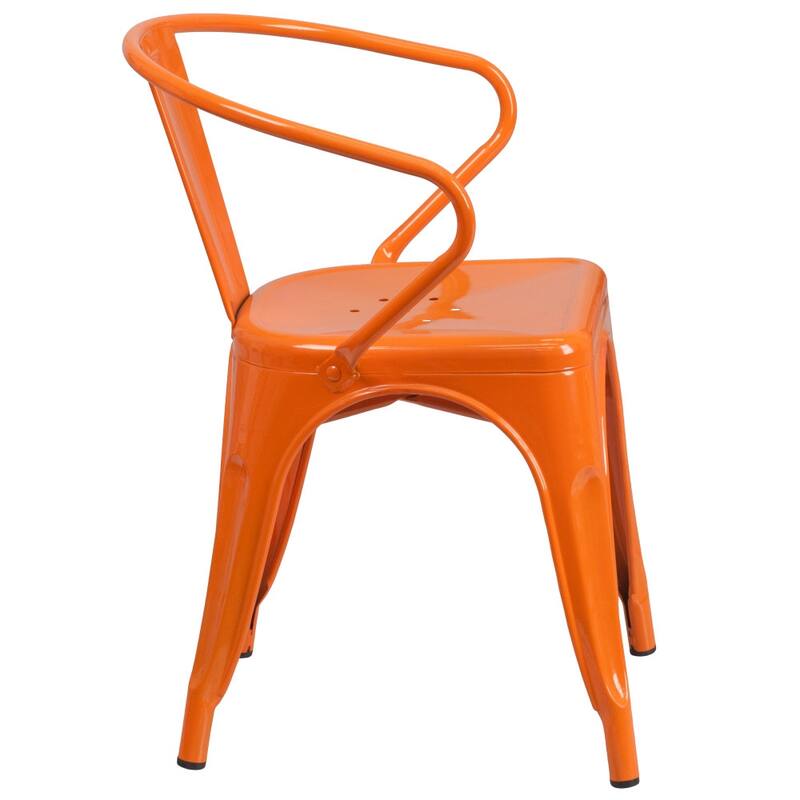 4 Pack Metal Indoor-Outdoor Chair with Arms