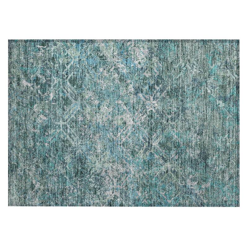 Machine Washable Indoor/ Outdoor Chantille Diamonds Distressed Rug