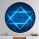preview thumbnail 8 of 7, Designart 'Neon Star of David' Oversized Modern Wall CLock
