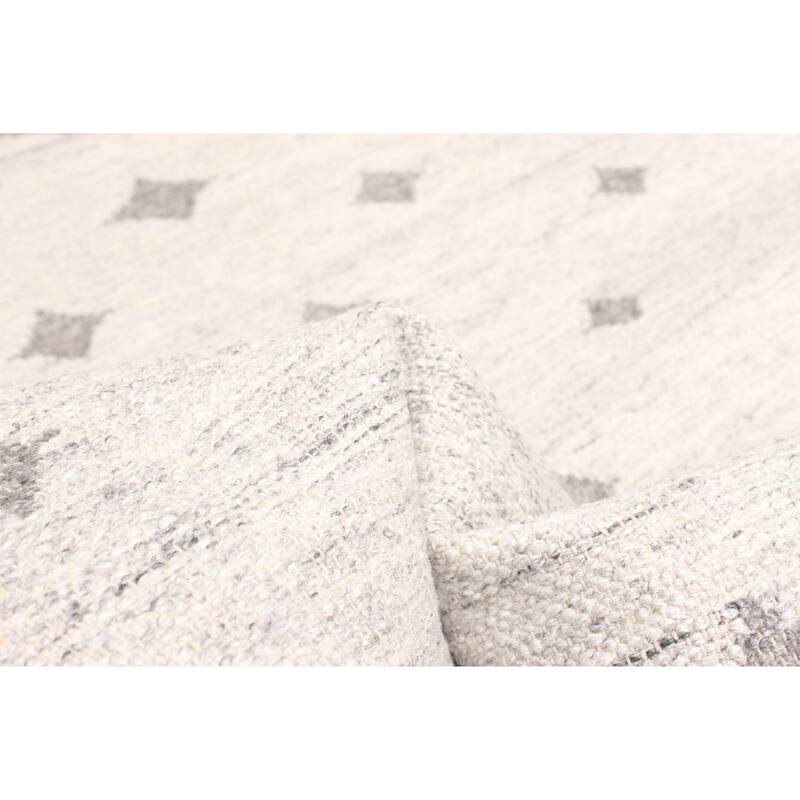 ECARPETGALLERY Flat-Weave Ankara FW Light Grey Wool Kilim - 5'2 x 7'7