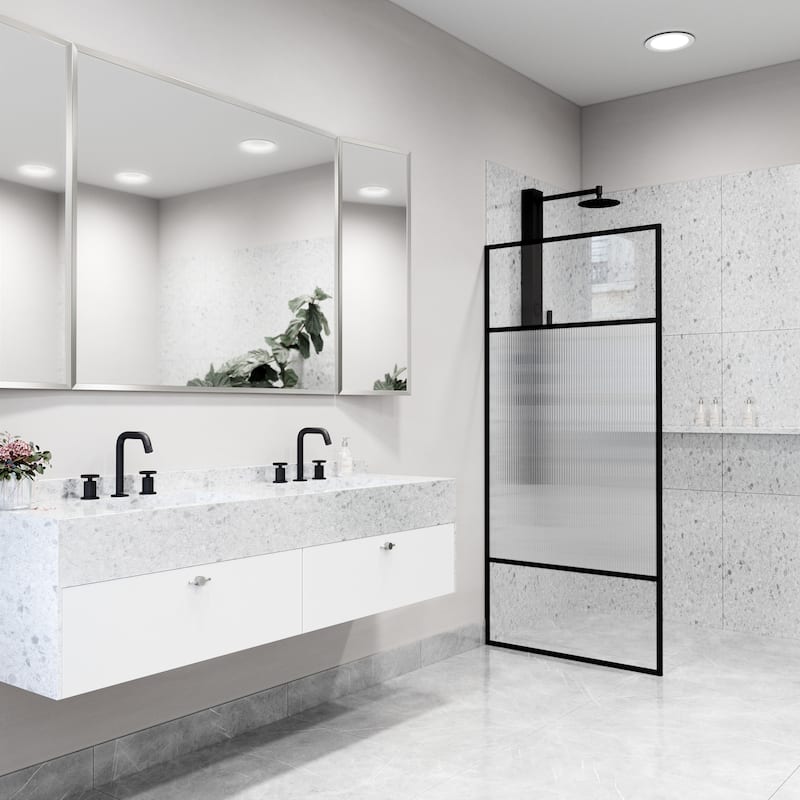 VIGO Essex 34" W x 74" H Framed Fixed Shower Screen