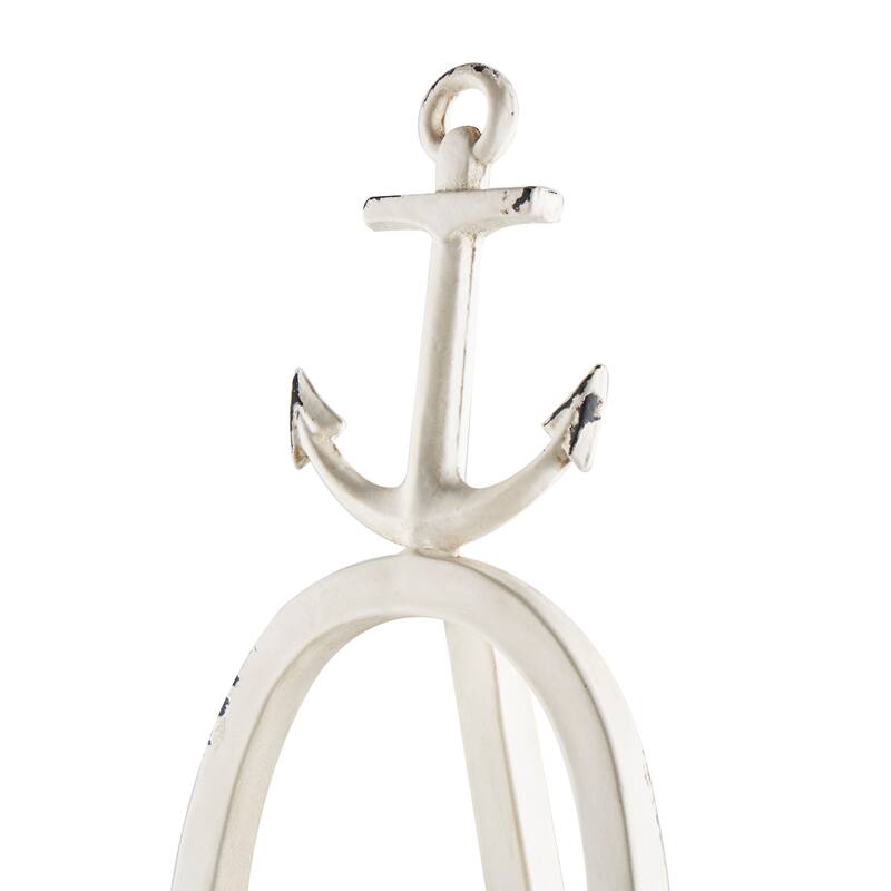 White Metal Tall Adjustable Display Stand 3 Tier Anchor Easel with Foldable Stand and Chain Support
